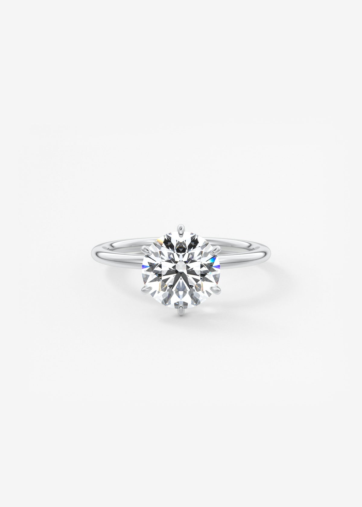 Round Solitaire Lab Grown Diamond Engagement Ring