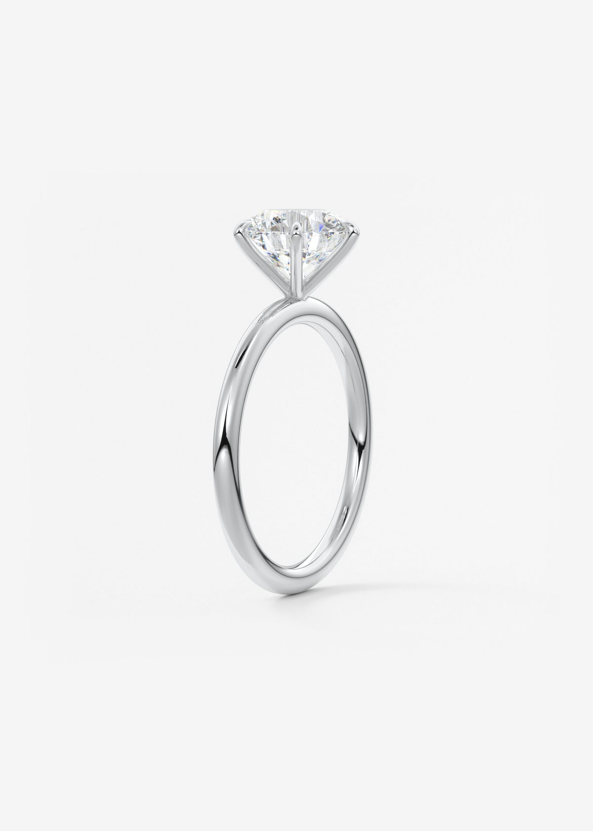 Round Solitaire Lab Grown Diamond Engagement Ring