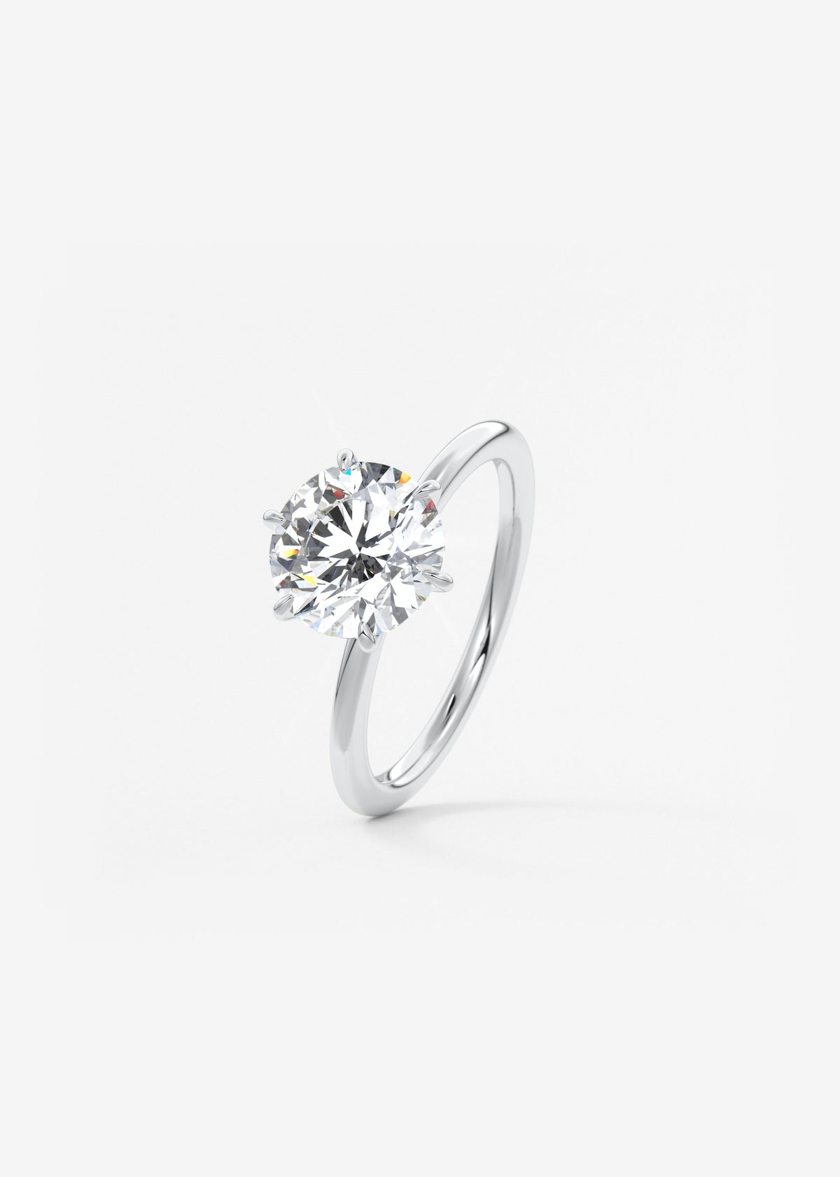Round Solitaire Lab Grown Diamond Engagement Ring