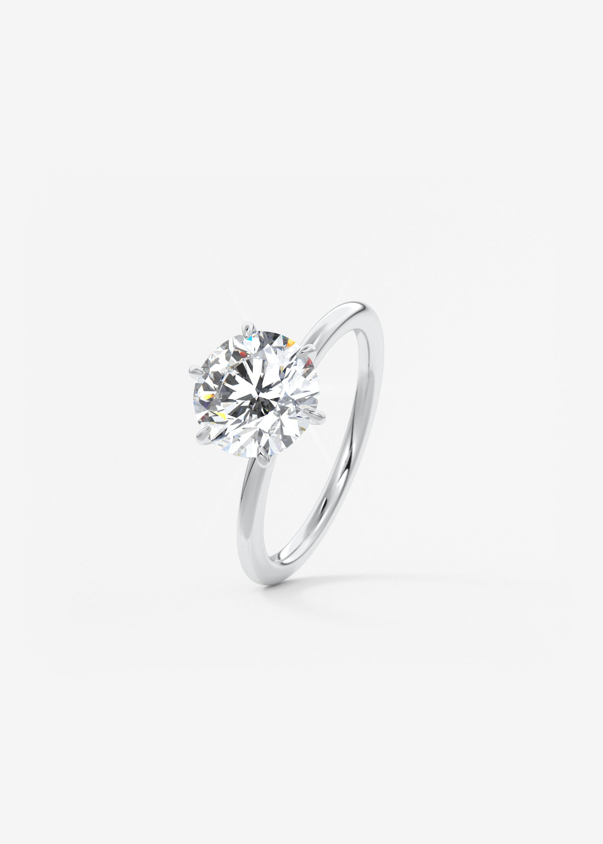 Round Solitaire Lab Grown Diamond Engagement Ring