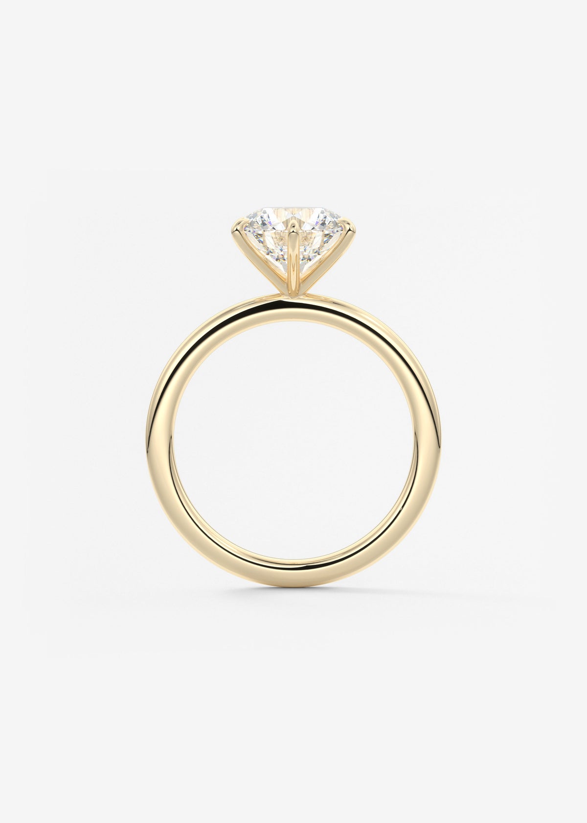 Round Solitaire Lab Grown Diamond Engagement Ring