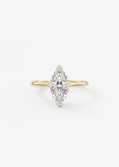 Marquise Solitaire Lab Grown Diamond Engagement Ring