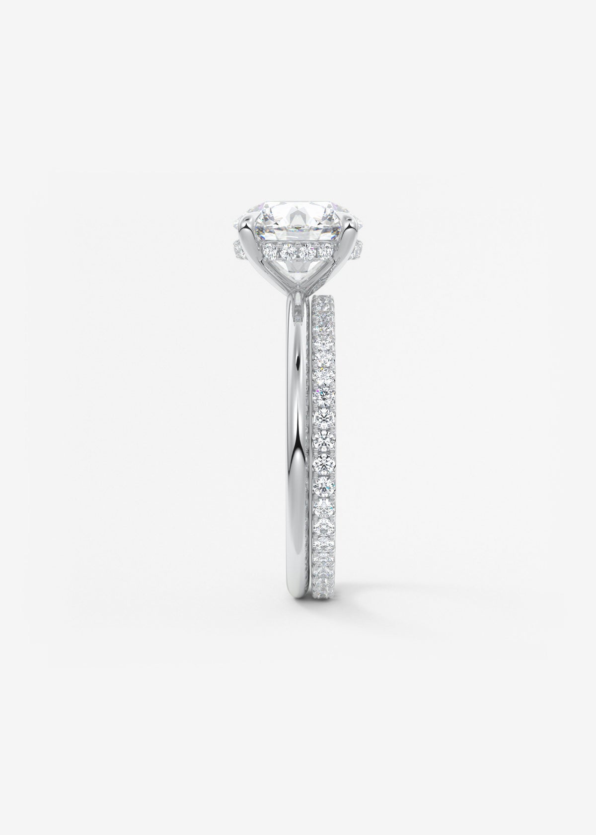 Round Hidden Halo Lab Grown Diamond Engagement Ring