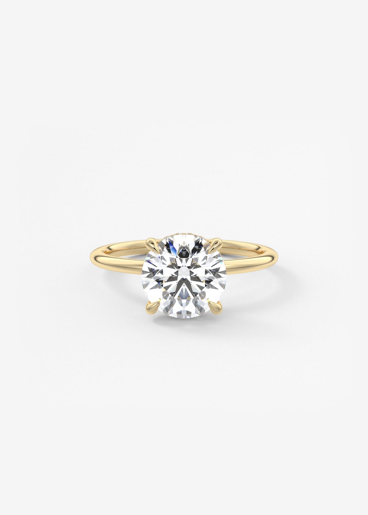 Round Hidden Halo Lab Grown Diamond Engagement Ring