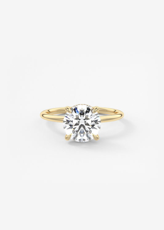 Round Hidden Halo Lab Grown Diamond Engagement Ring