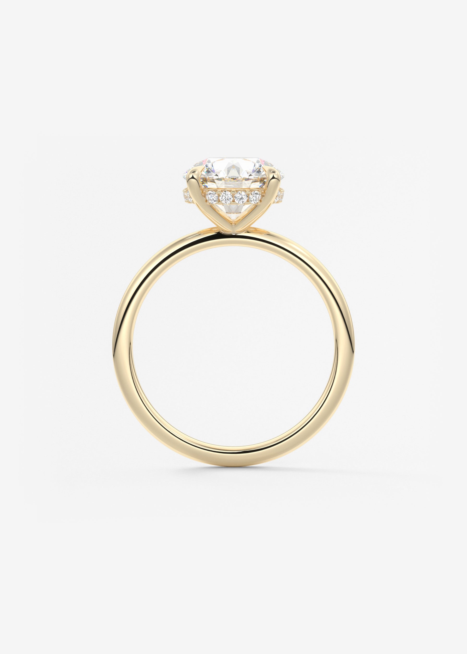 Round Hidden Halo Lab Grown Diamond Engagement Ring