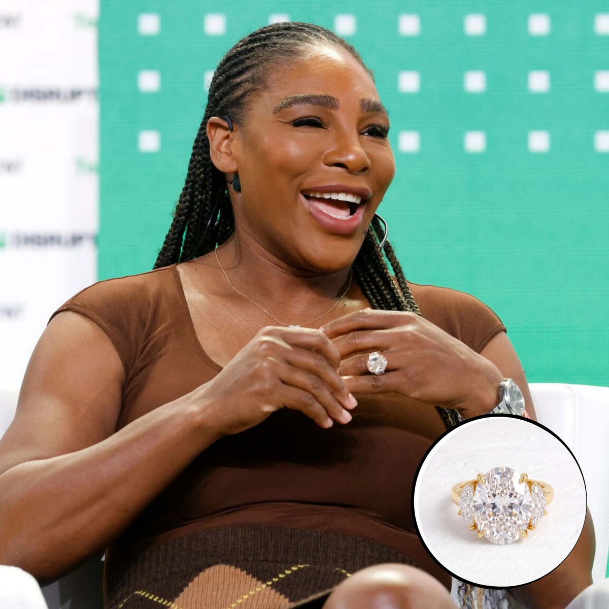 Serena Williams – Inspired Oval Cut Three Stone Lab Grown Diamond Engagement Ring