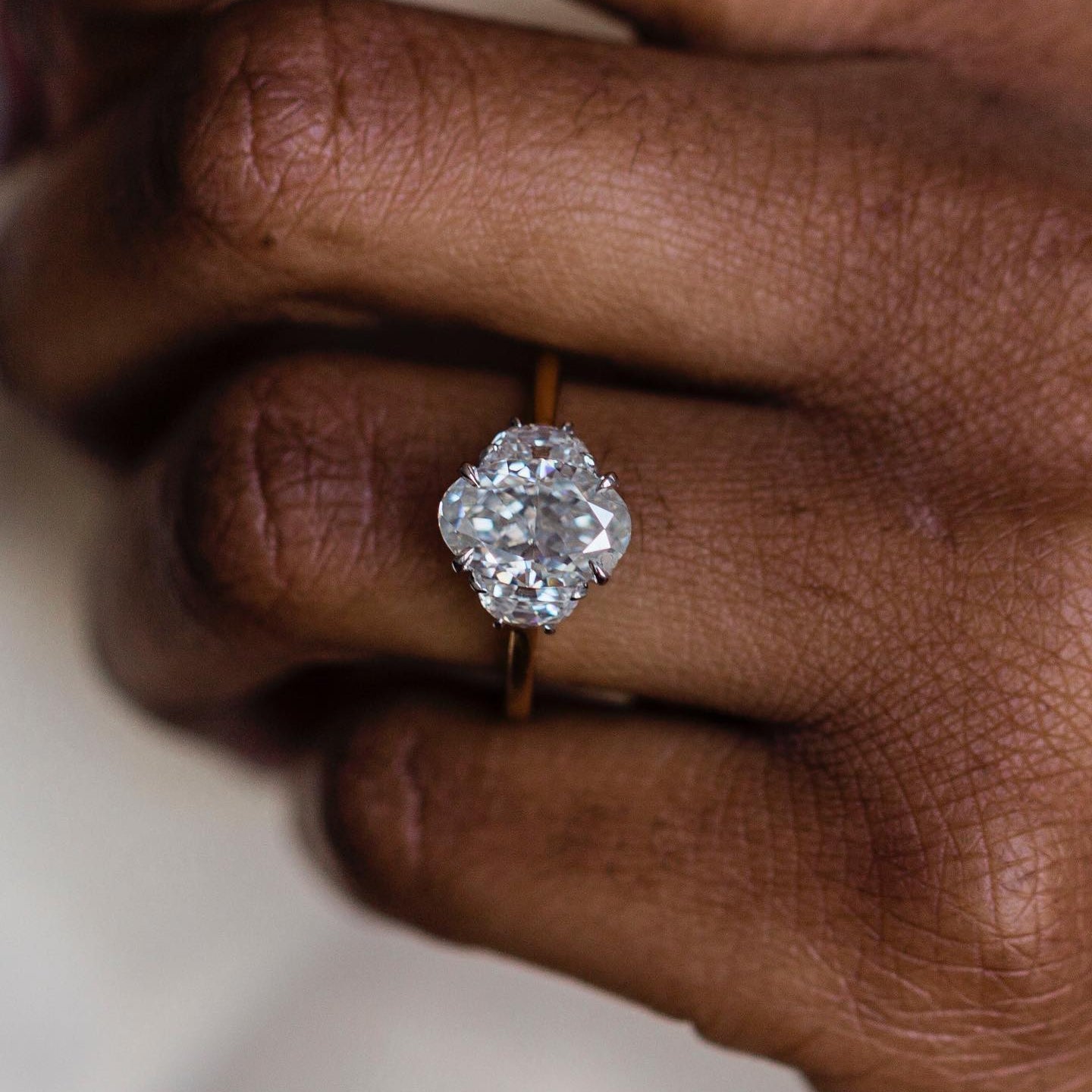 2.2 CT Oval Three Stone Lab Grown Diamond Engagement Ring
