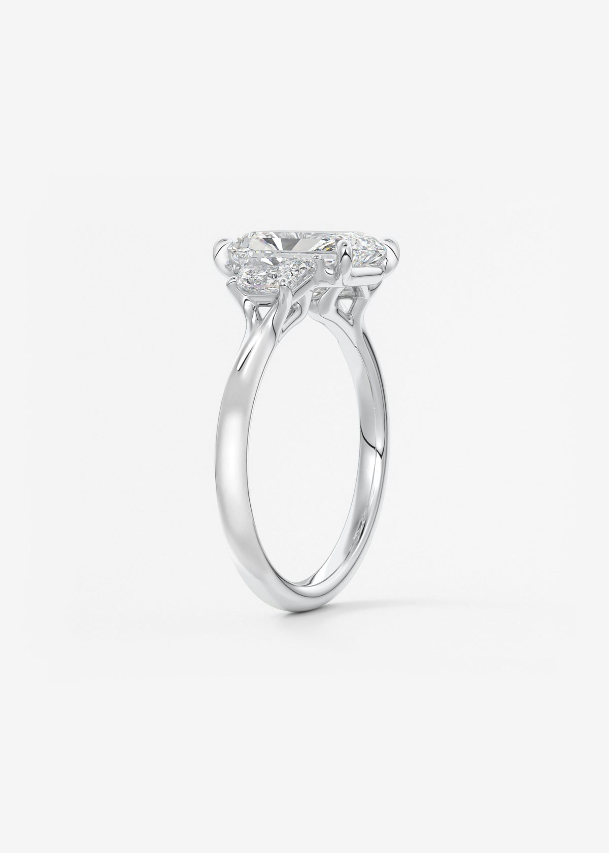 Radiant Three Stone Lab Grown Diamond Engagement Ring