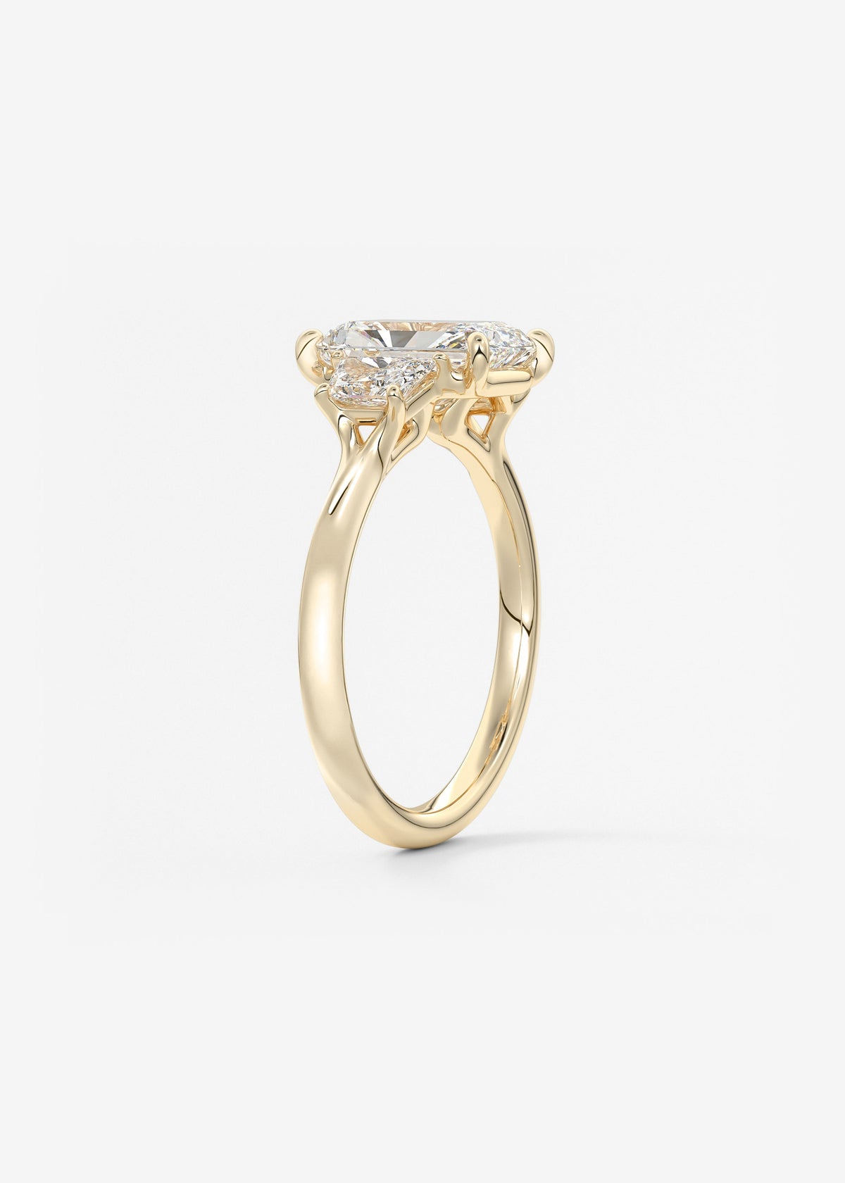Radiant Three Stone Lab Grown Diamond Engagement Ring
