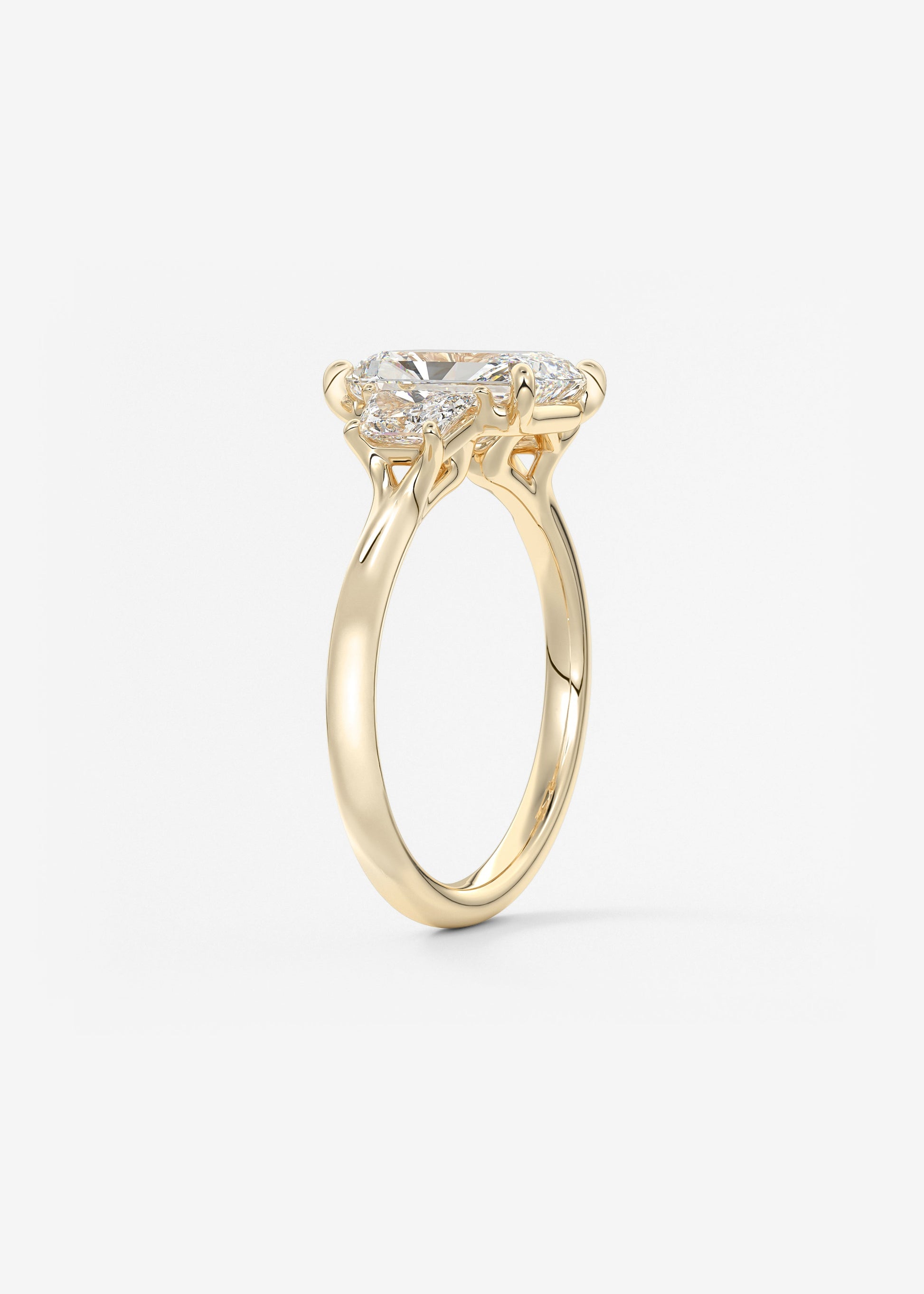 Radiant Three Stone Lab Grown Diamond Engagement Ring