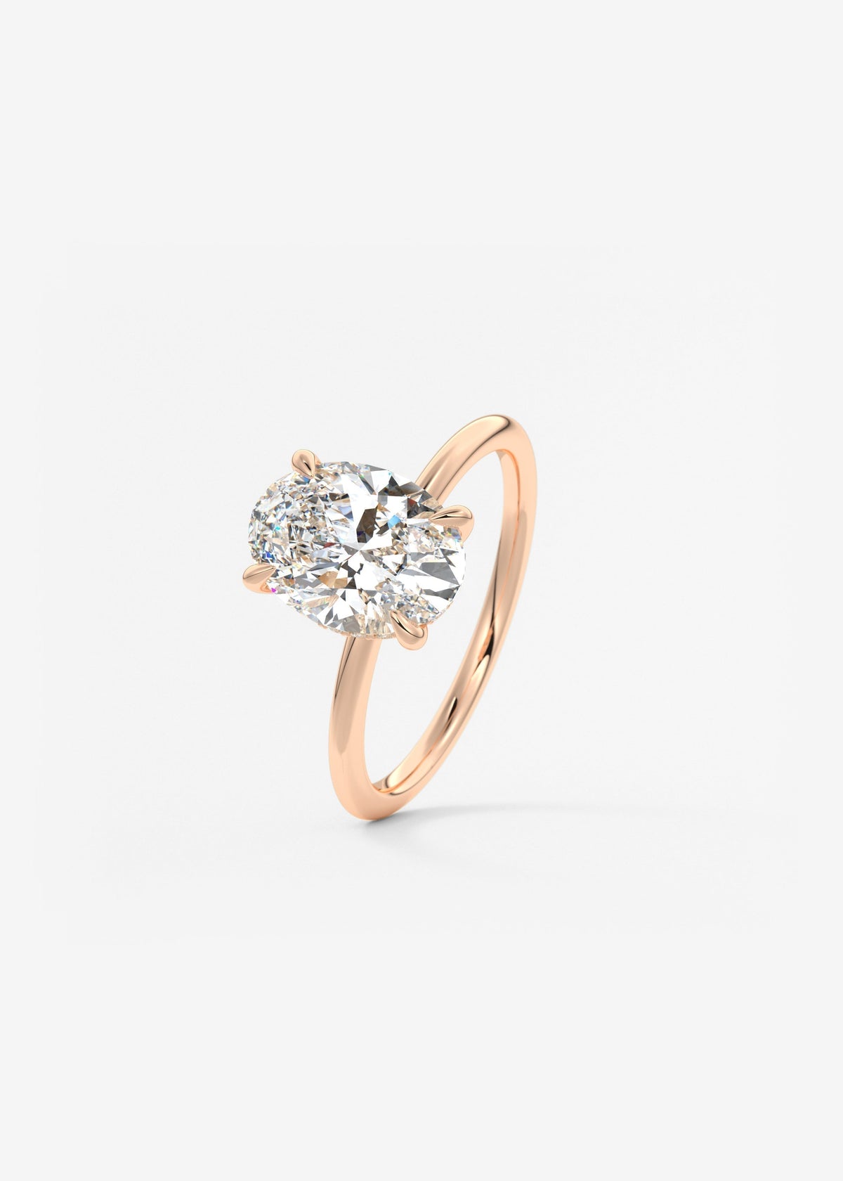 Oval Hidden Halo Lab Grown Diamond Engagement Ring