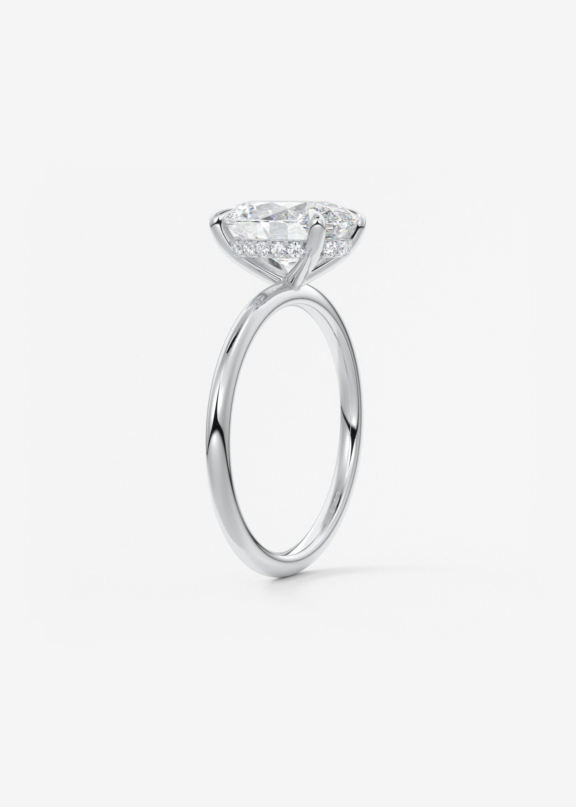 Oval Hidden Halo Lab Grown Diamond Engagement Ring