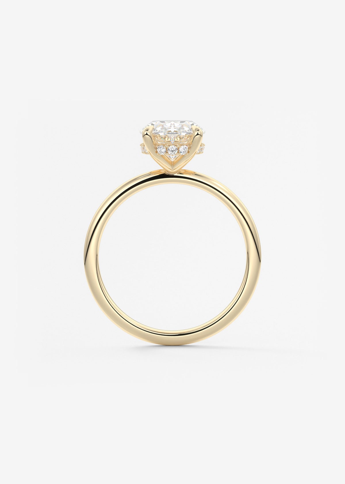 Oval Hidden Halo Lab Grown Diamond Engagement Ring