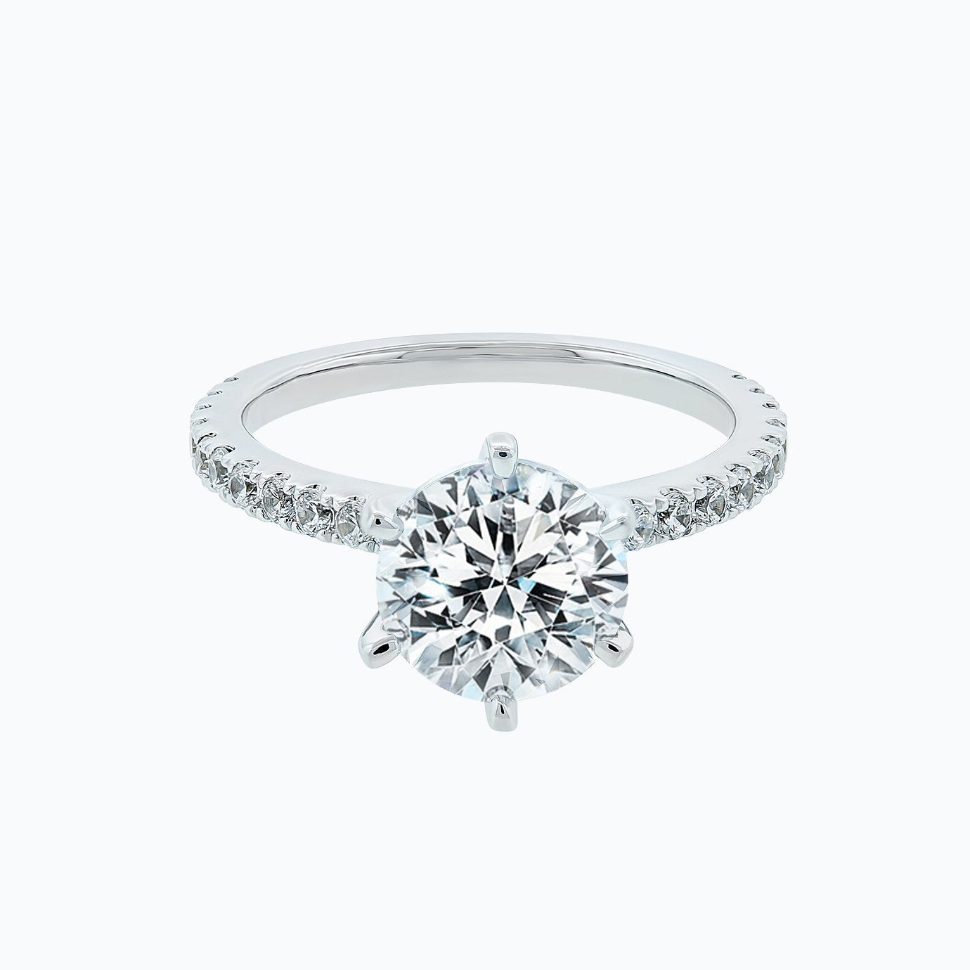 2.0 CT Round Pave Lab Grown Diamond Engagement Ring