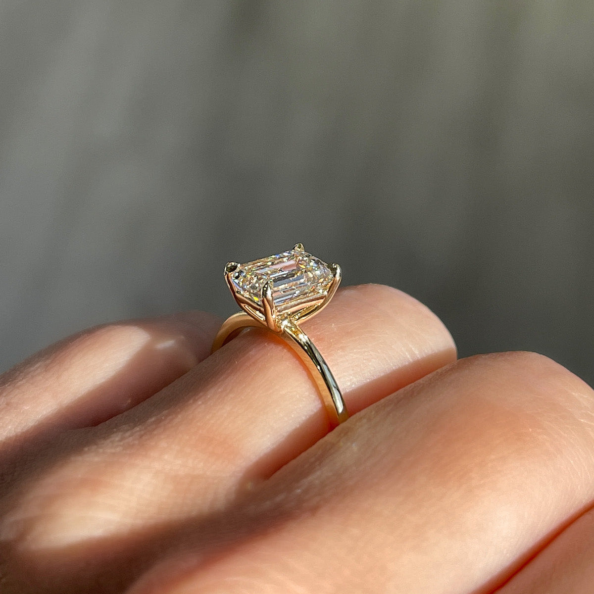 1.80 CT Emerald Solitaire Lab Grown Diamond Engagement Ring