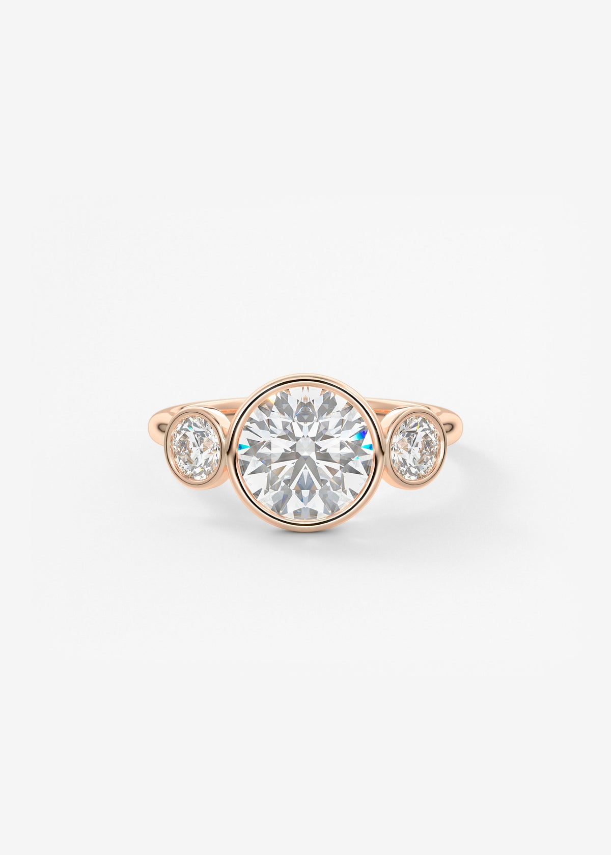 Round Three Stone Lab Grown Diamond Engagement Ring
