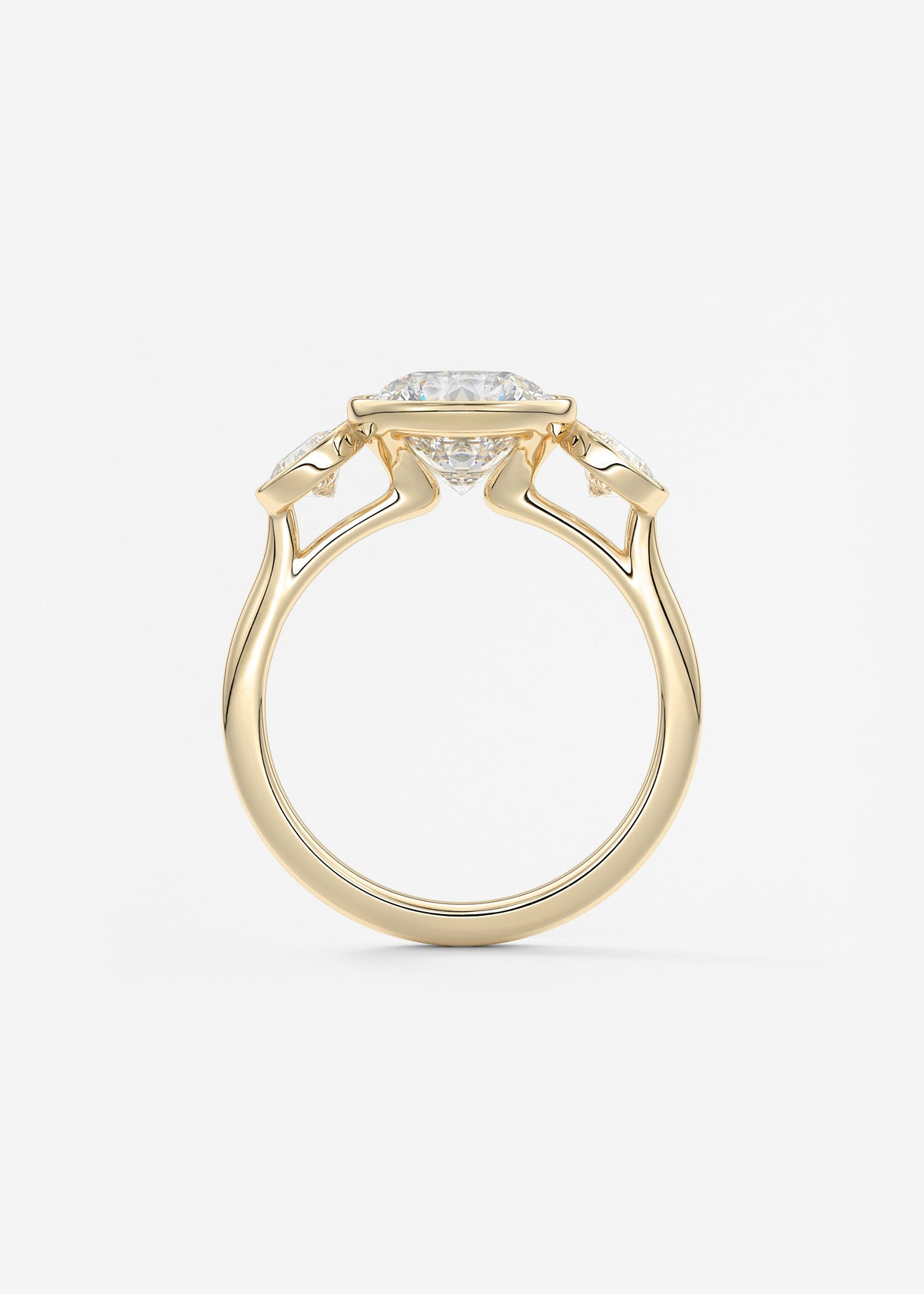Round Three Stone Lab Grown Diamond Engagement Ring