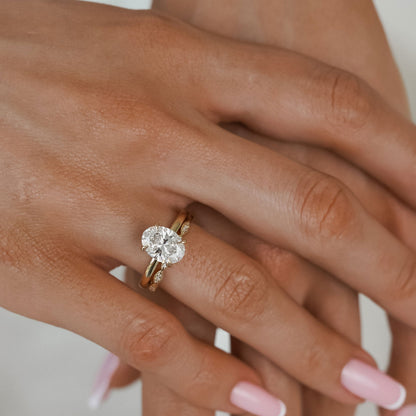 2.30 CT Oval Hidden Halo Lab Grown Diamond Engagement Ring