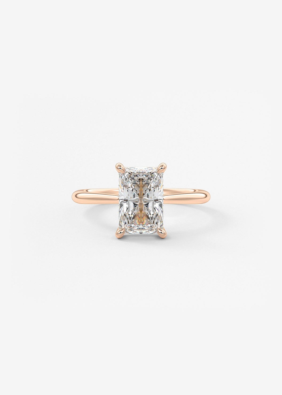 Radiant Hidden Halo/ Cathedral Lab Grown Diamond Engagement Ring