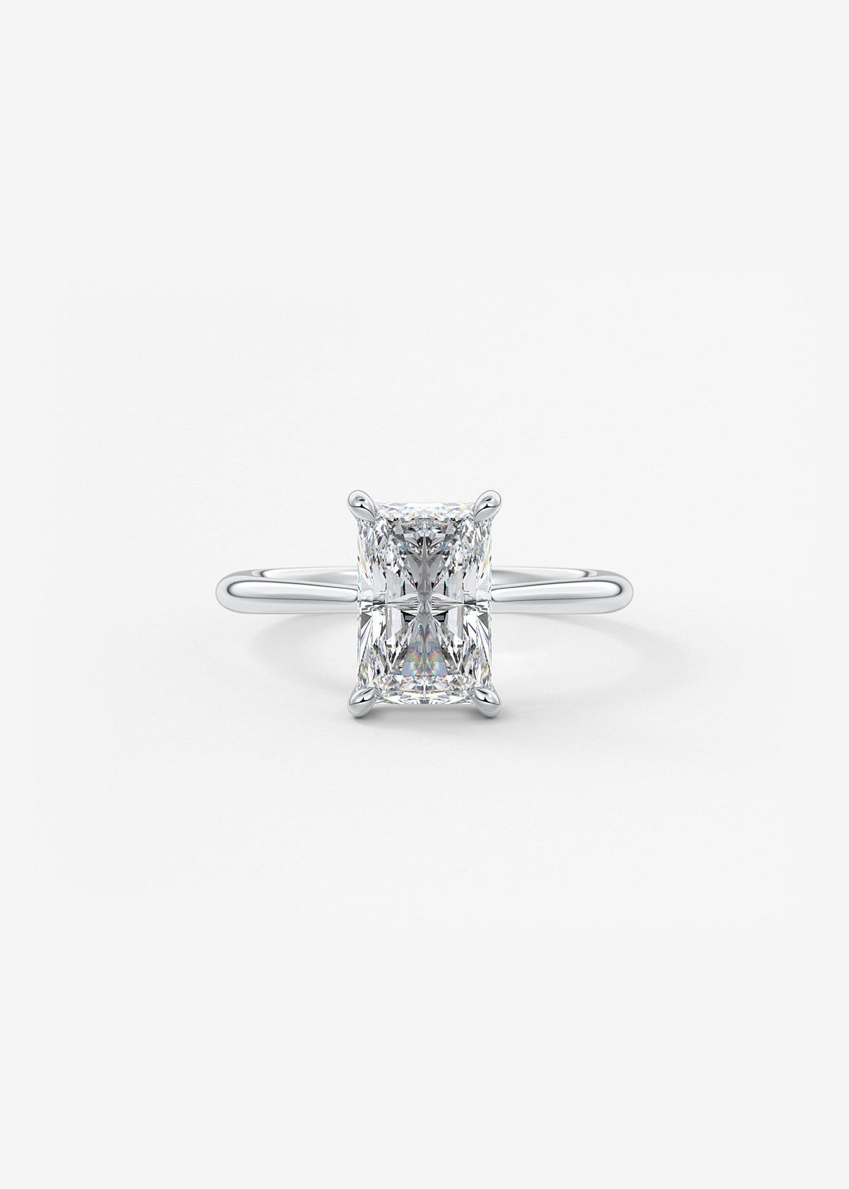 Radiant Hidden Halo/ Cathedral Lab Grown Diamond Engagement Ring