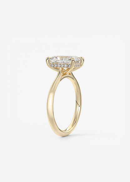 Radiant Hidden Halo/ Cathedral Lab Grown Diamond Engagement Ring