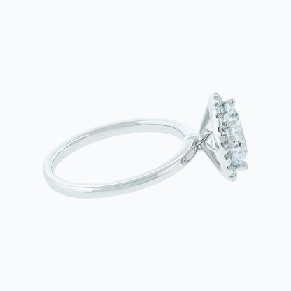 2.0 CT Round Halo Lab Grown Diamond Engagement Ring