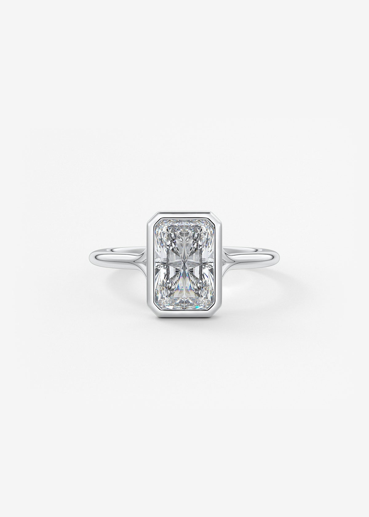 Radiant Bezel Lab Grown Diamond Engagement Ring