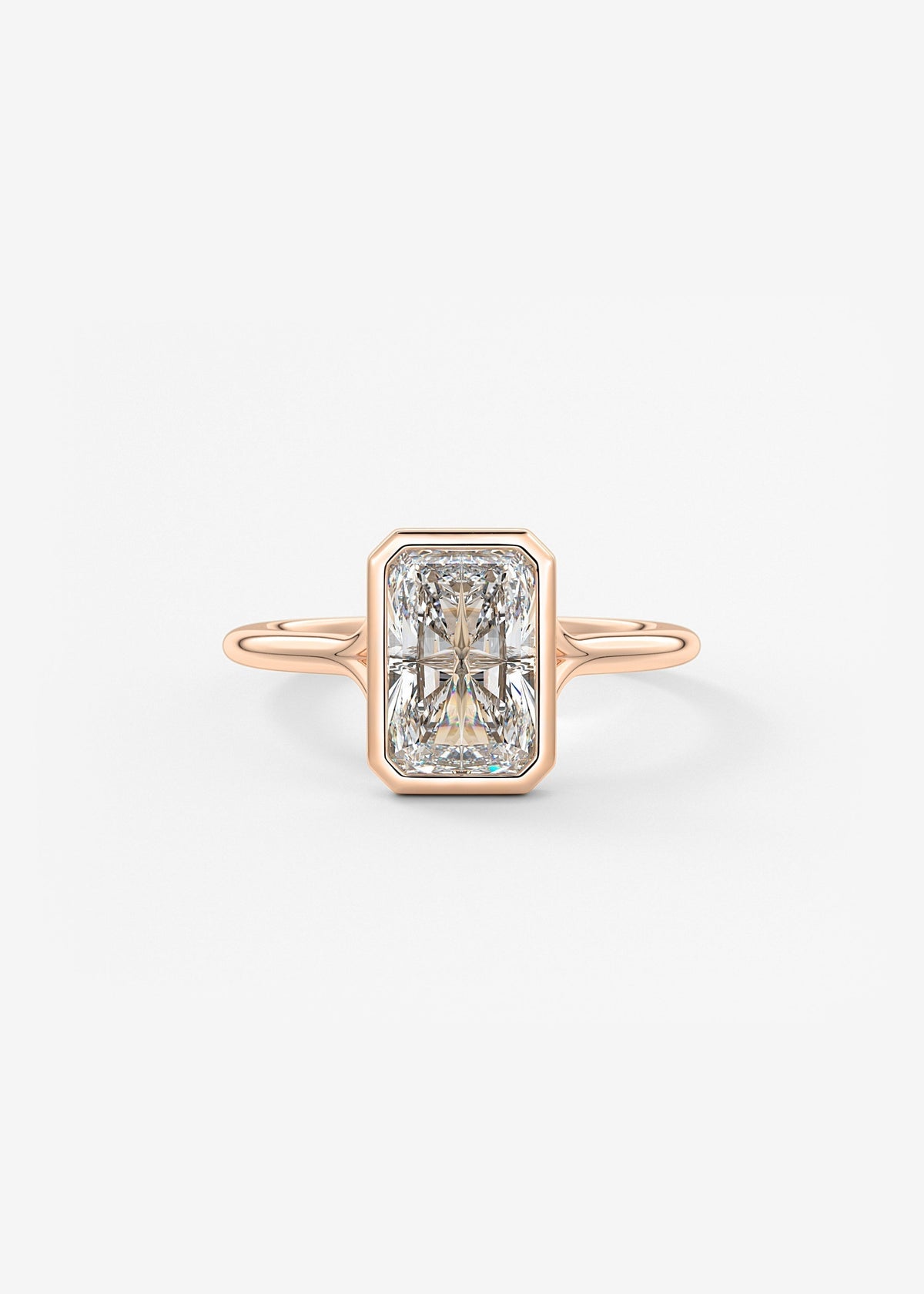 Radiant Bezel Lab Grown Diamond Engagement Ring
