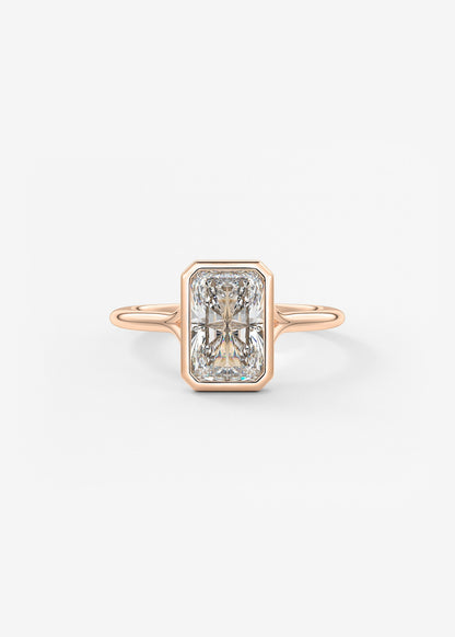 Radiant Bezel Lab Grown Diamond Engagement Ring