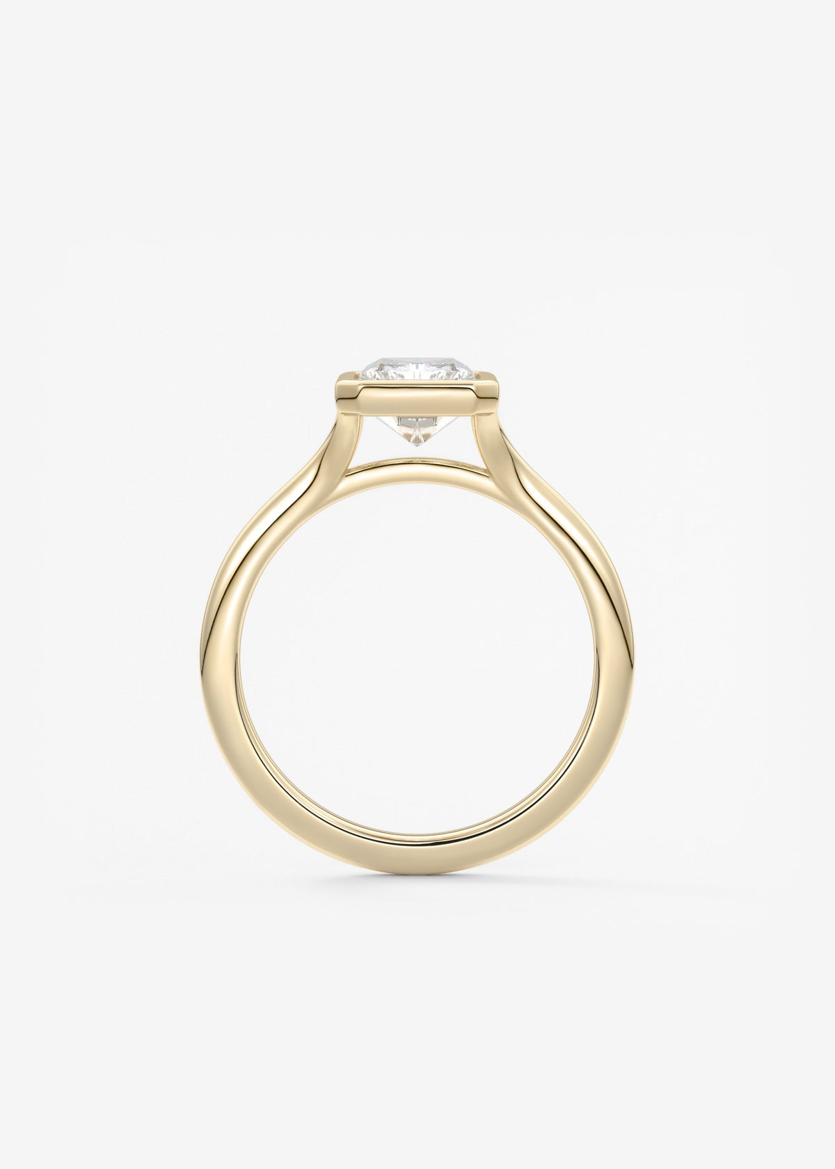 Radiant Bezel Lab Grown Diamond Engagement Ring