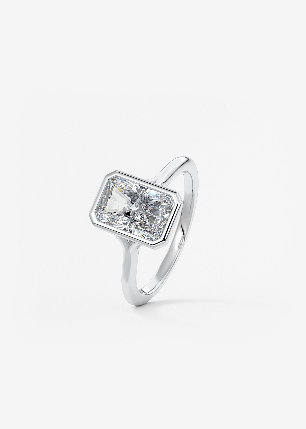 Radiant Bezel Lab Grown Diamond Engagement Ring