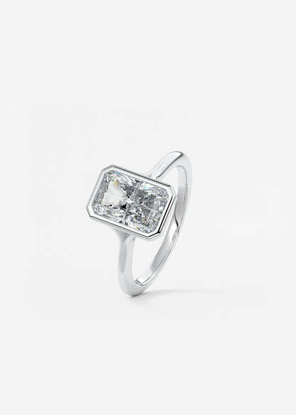 Radiant Bezel Lab Grown Diamond Engagement Ring