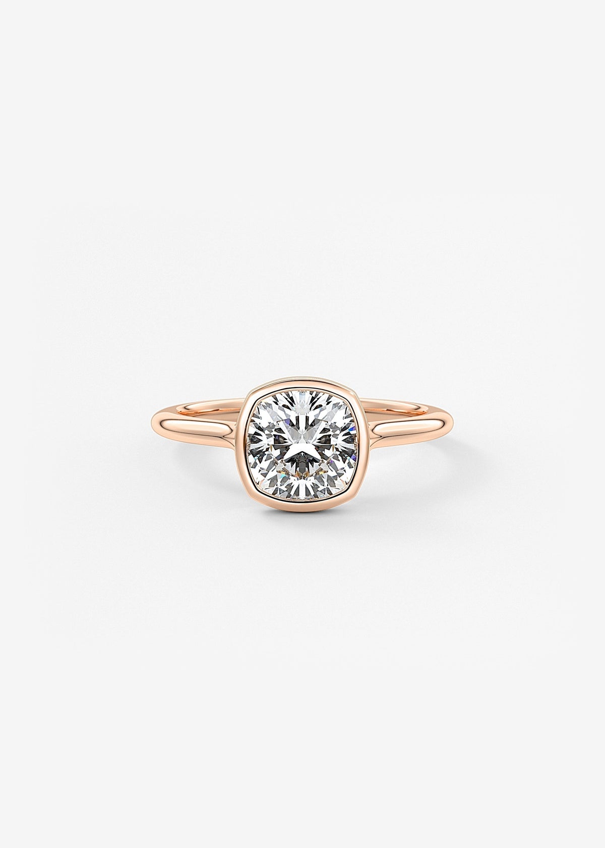 Cushion Bezel Lab Grown Diamond Engagement Ring