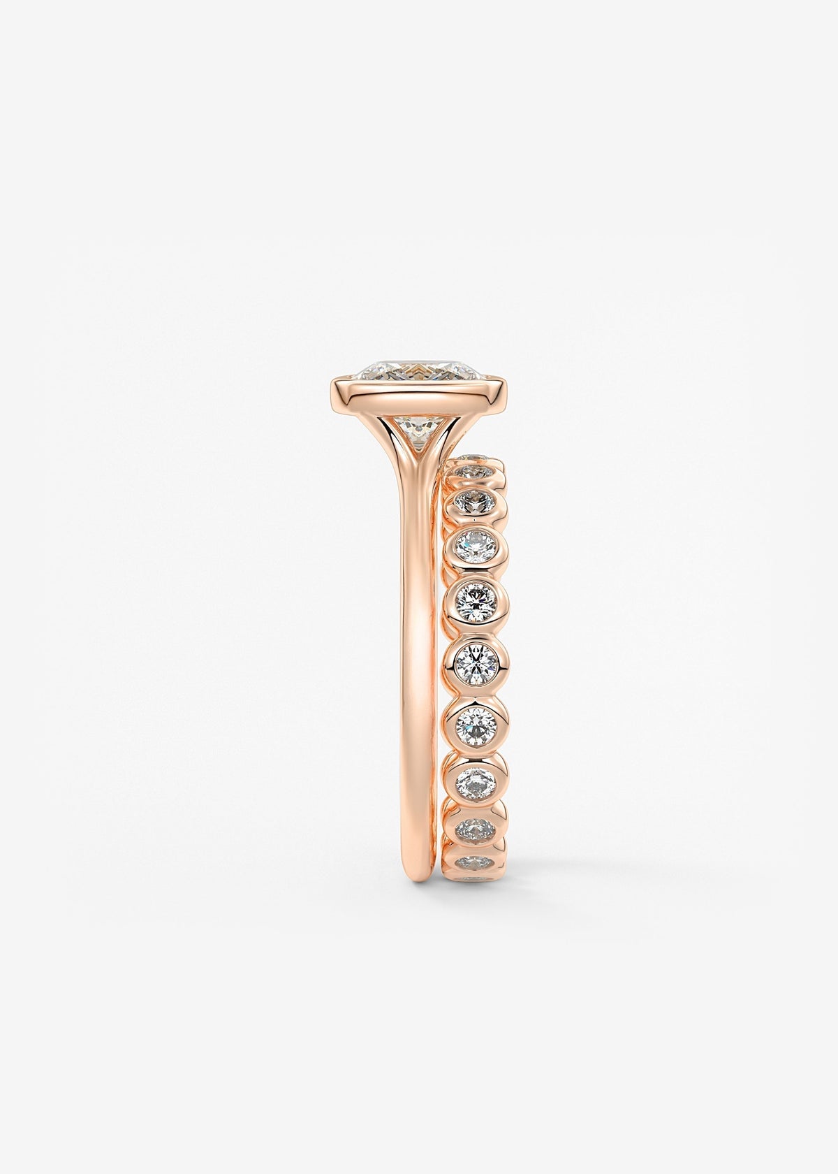 Cushion Bezel Lab Grown Diamond Engagement Ring