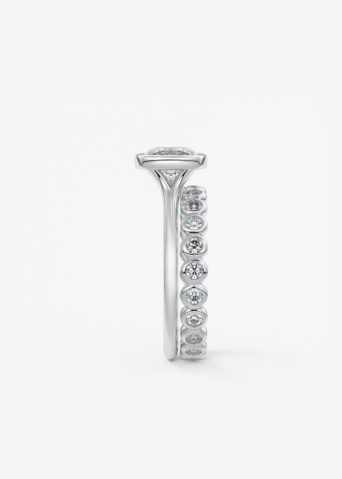 Cushion Bezel Lab Grown Diamond Engagement Ring
