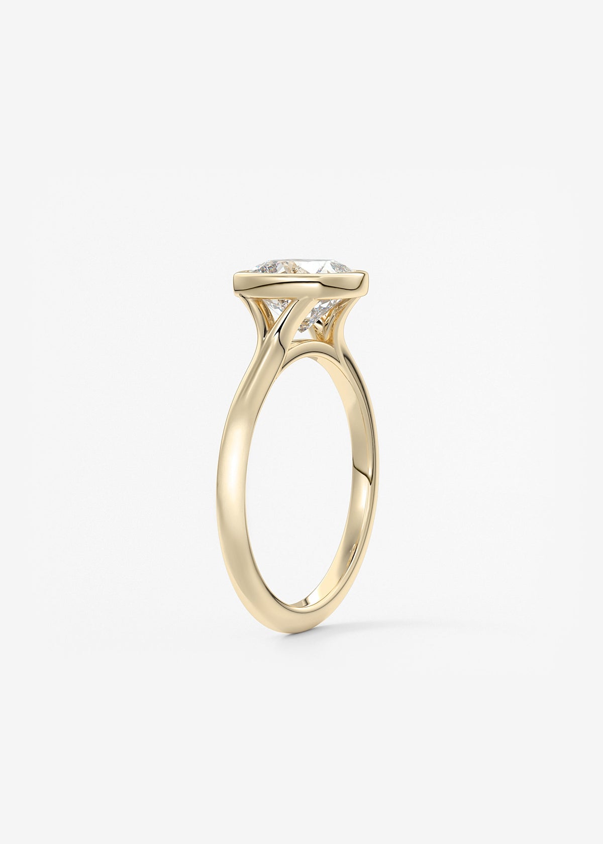 Cushion Bezel Lab Grown Diamond Engagement Ring