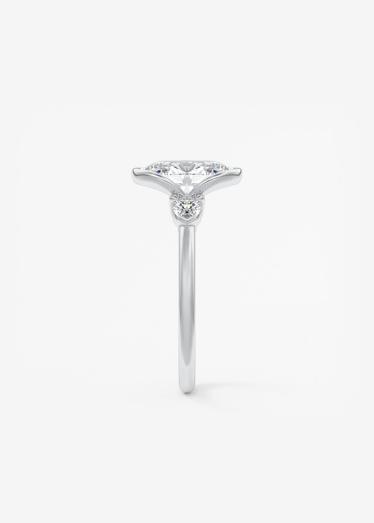 Oval Three Stone Bezel Lab Grown Diamond Engagement Ring