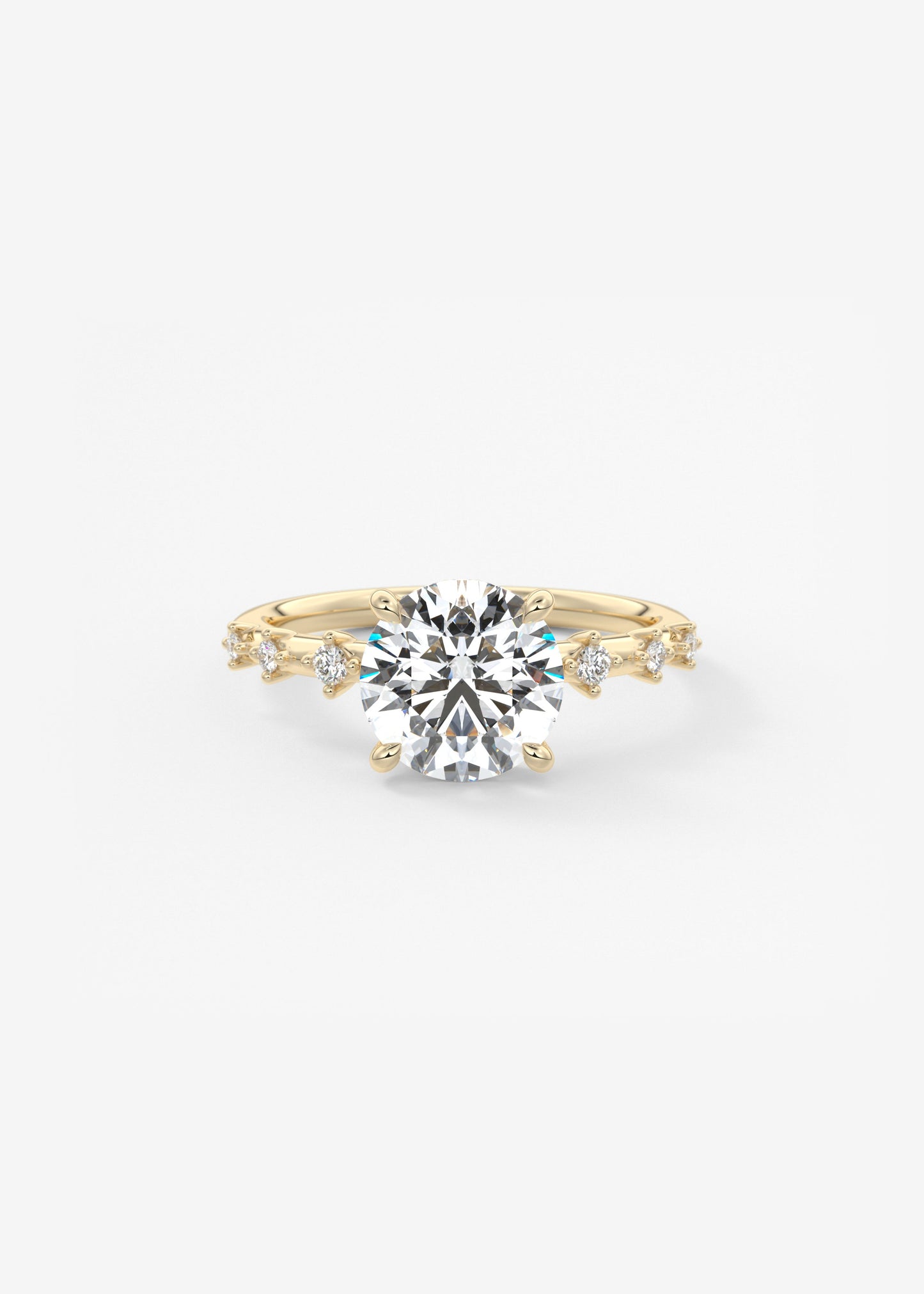 Round Dainty Pave Lab Grown Diamond Engagement Ring