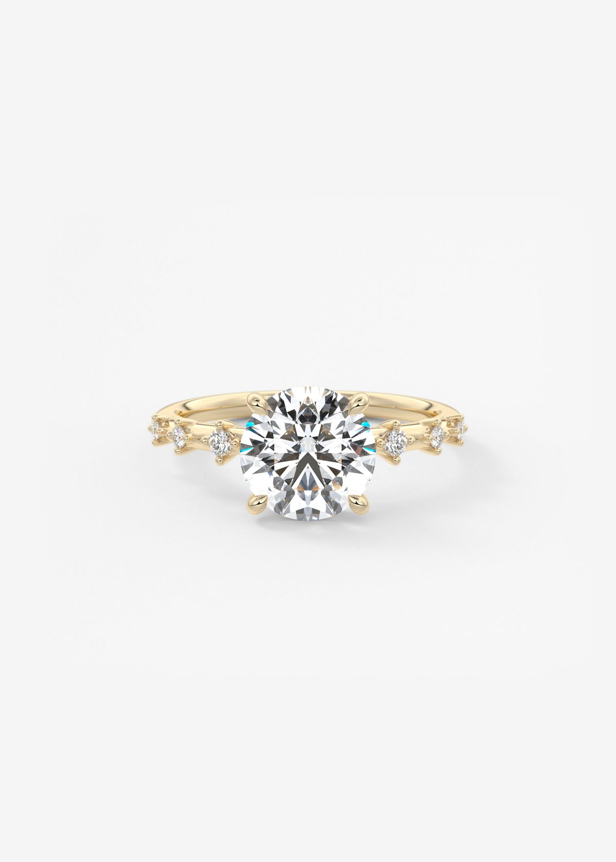 Round Dainty Pave Lab Grown Diamond Engagement Ring