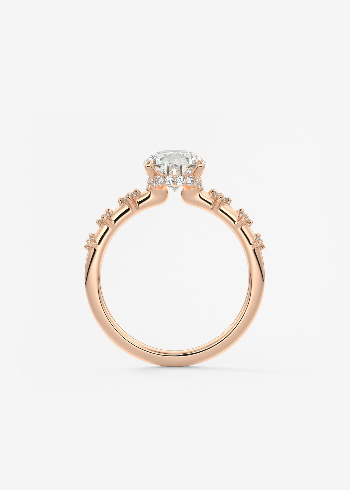 Pear Dainty Pave Lab Grown Diamond Engagement Ring