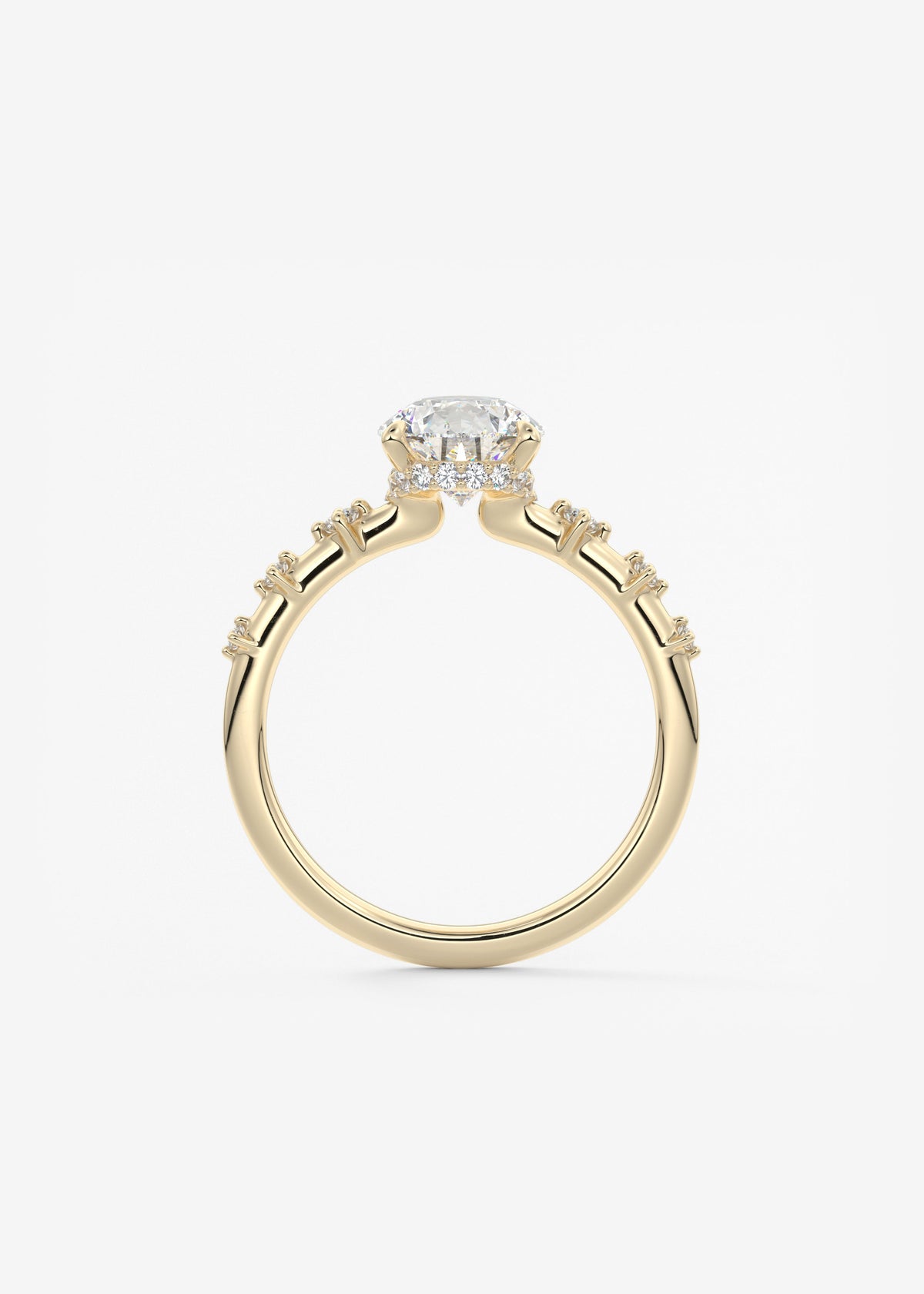 Pear Dainty Pave Lab Grown Diamond Engagement Ring