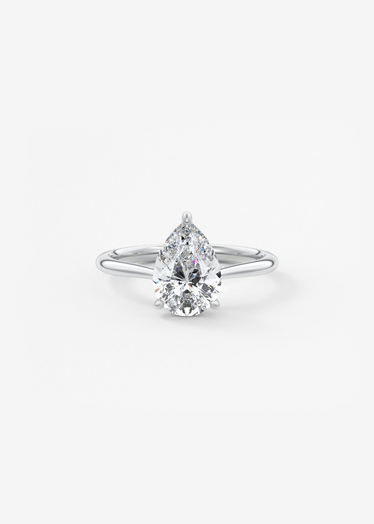 Pear Hidden Halo/ Cathedral Lab Grown Diamond Engagement Ring