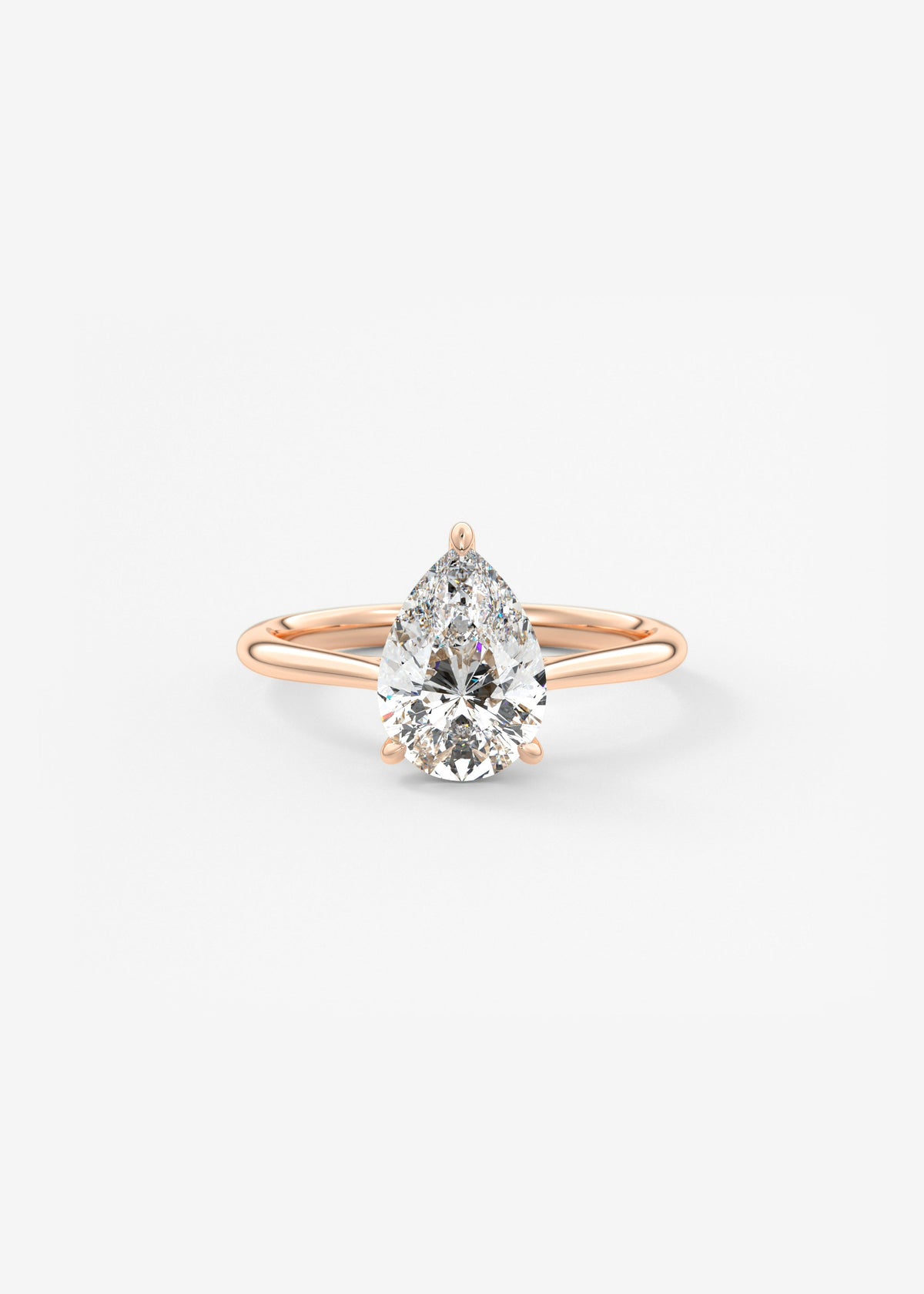 Pear Hidden Halo/ Cathedral Lab Grown Diamond Engagement Ring