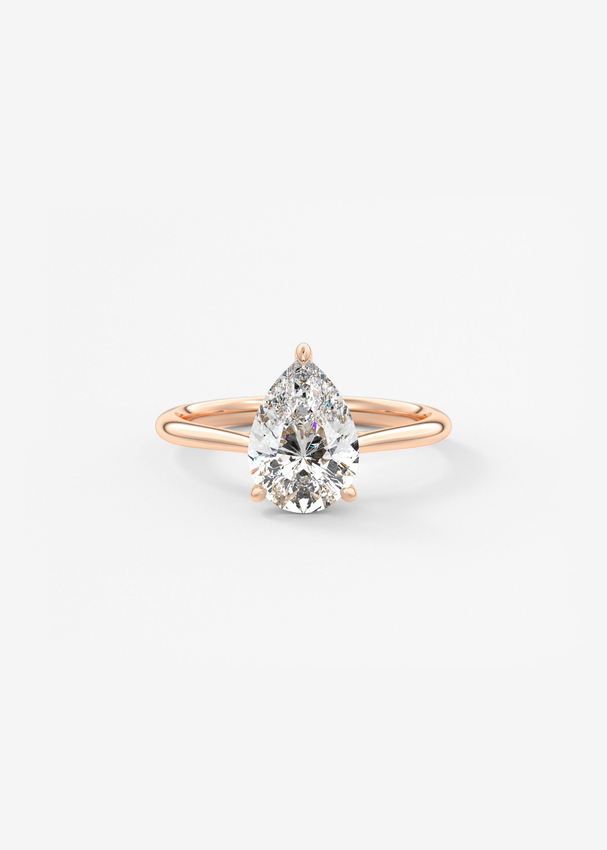 Pear Hidden Halo/ Cathedral Lab Grown Diamond Engagement Ring