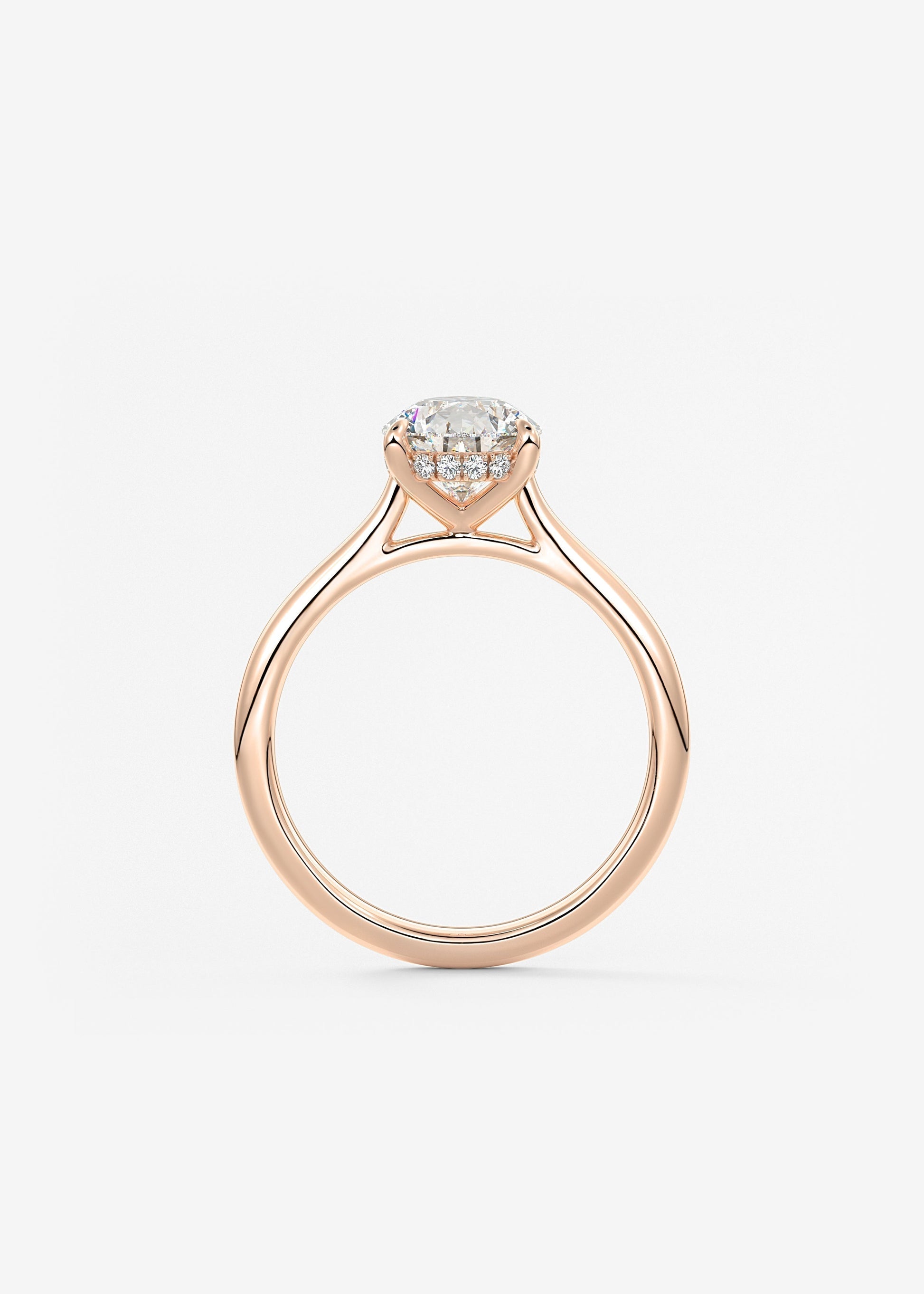 Pear Hidden Halo/ Cathedral Lab Grown Diamond Engagement Ring