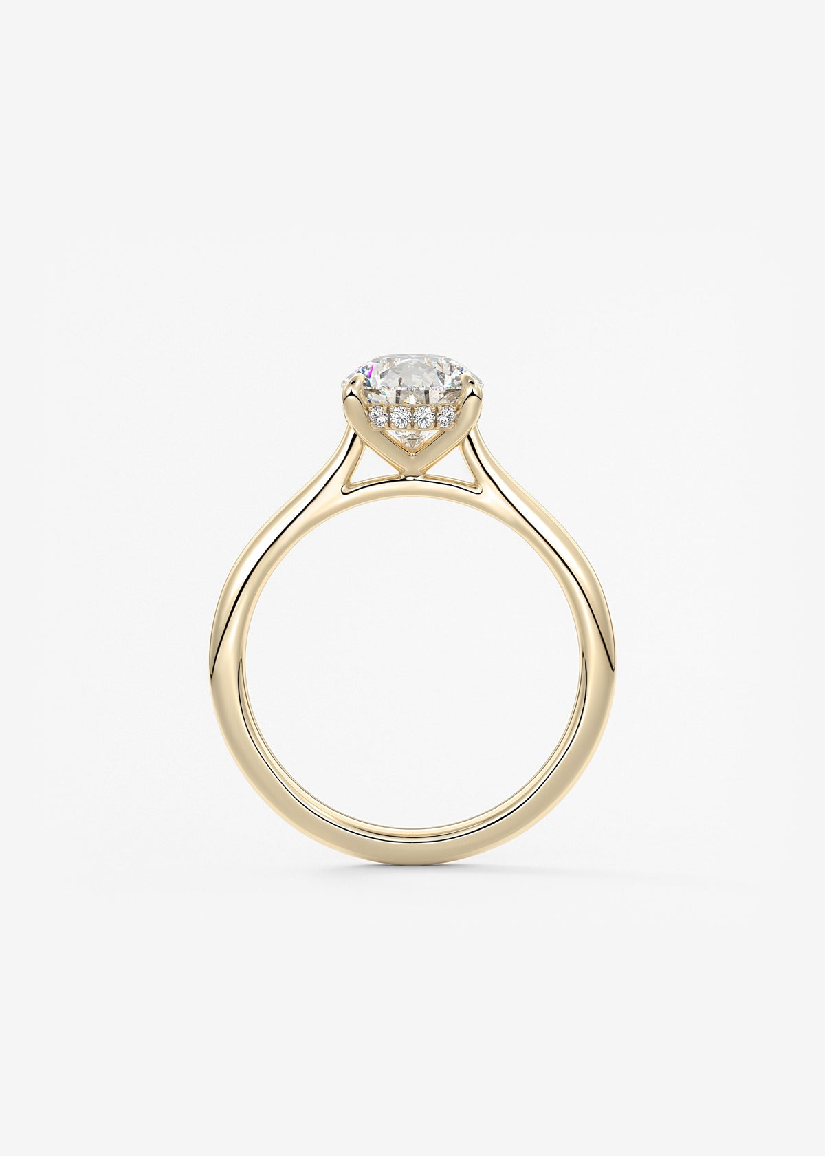 Pear Hidden Halo/ Cathedral Lab Grown Diamond Engagement Ring