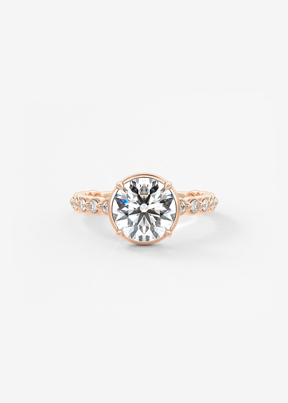 Round Bezel Lab Grown Diamond Engagement Ring