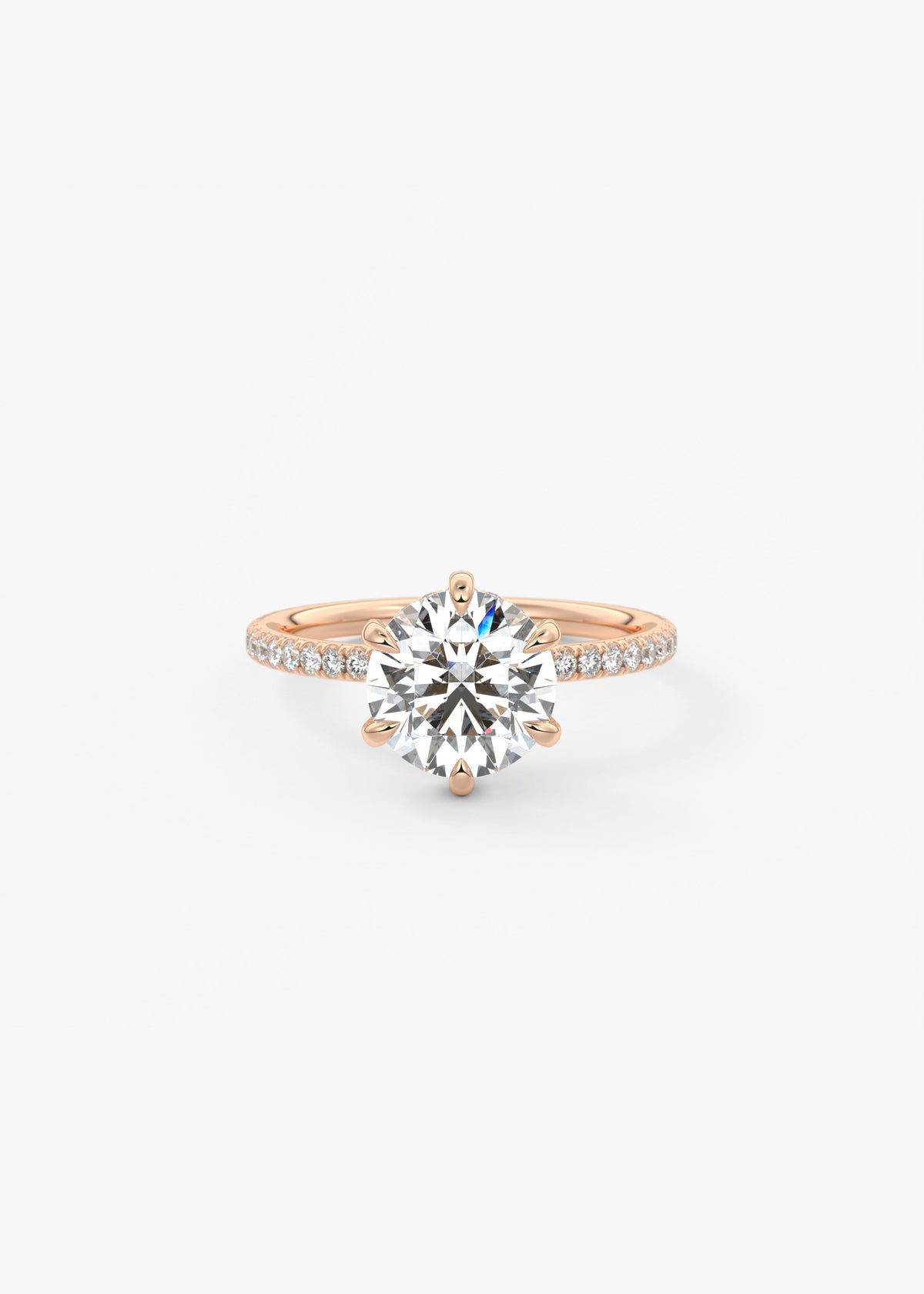 Round Pave Lab Grown Diamond Engagement Ring