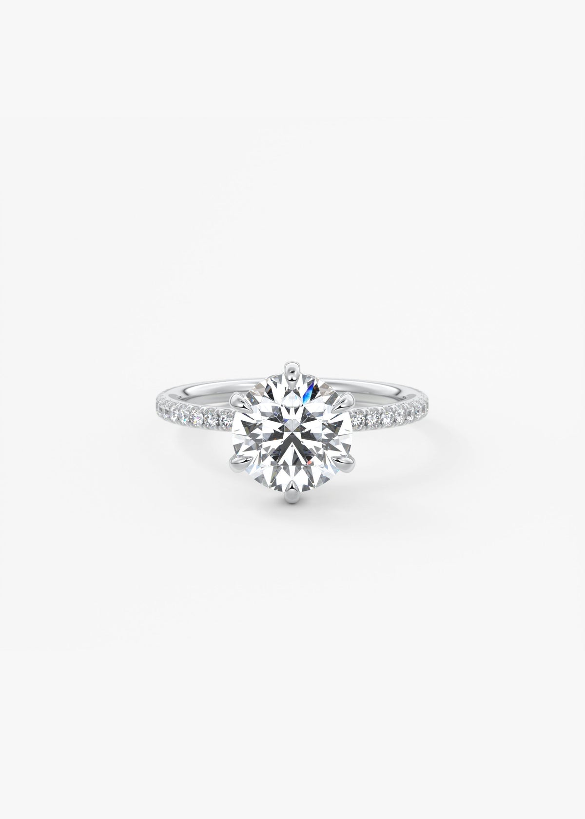Round Pave Lab Grown Diamond Engagement Ring